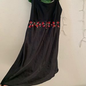 Black floral slip dress